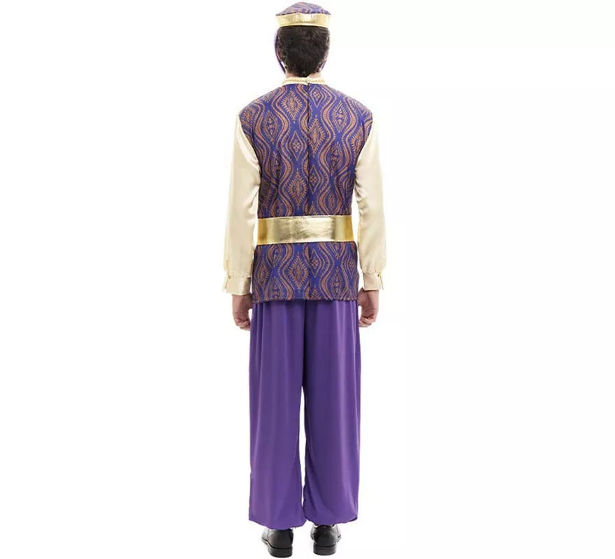 Translation missing: en.Disfraz de Paje Rey Baltasar morado con gorro para hombre