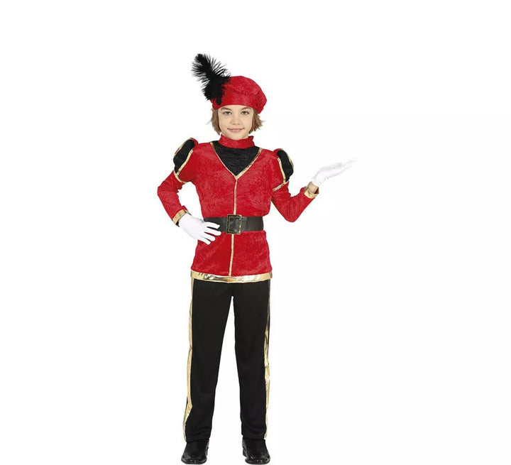 Disfraz de Paje Rojo Elegante para niño