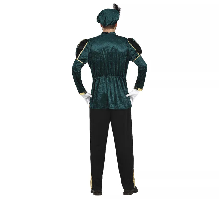 Disfraz de Paje Verde Elegante para hombre