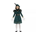 Disfraz de Paje Verde Elegante para niña