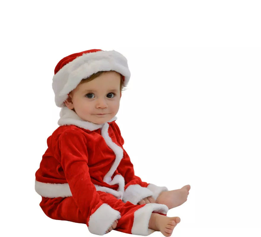 Translation missing: en.Disfraz de Papa Noel Baby para bebé de terciopelo