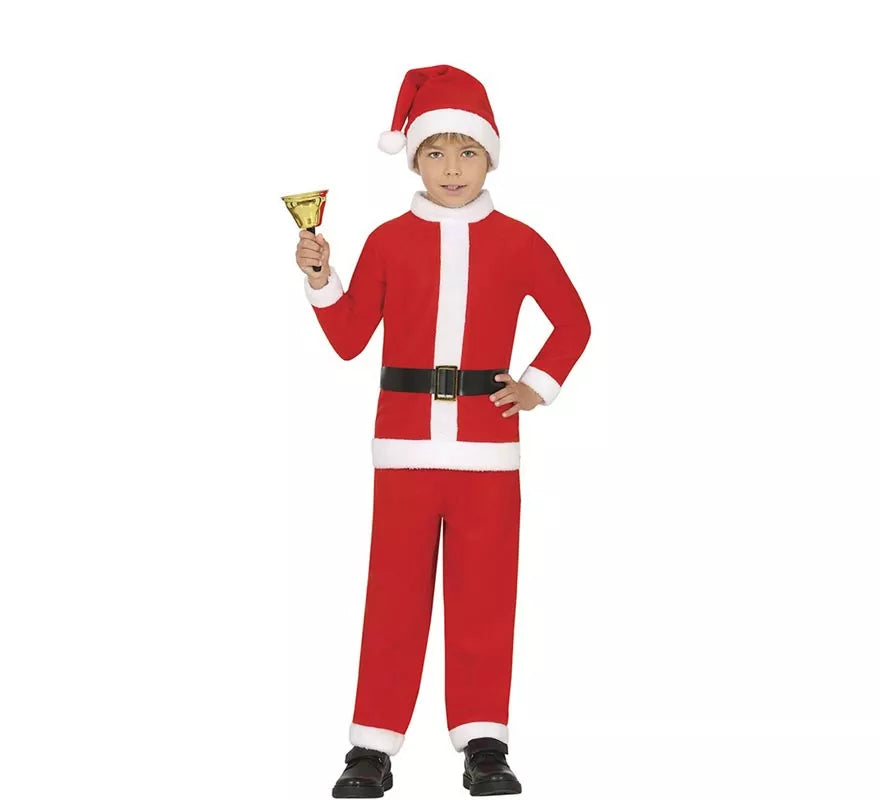 Translation missing: en.Disfraz de Papá Noel clásico con gorro y cinturón para niño