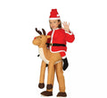Disfraz de Papá Noel montando Reno para niños