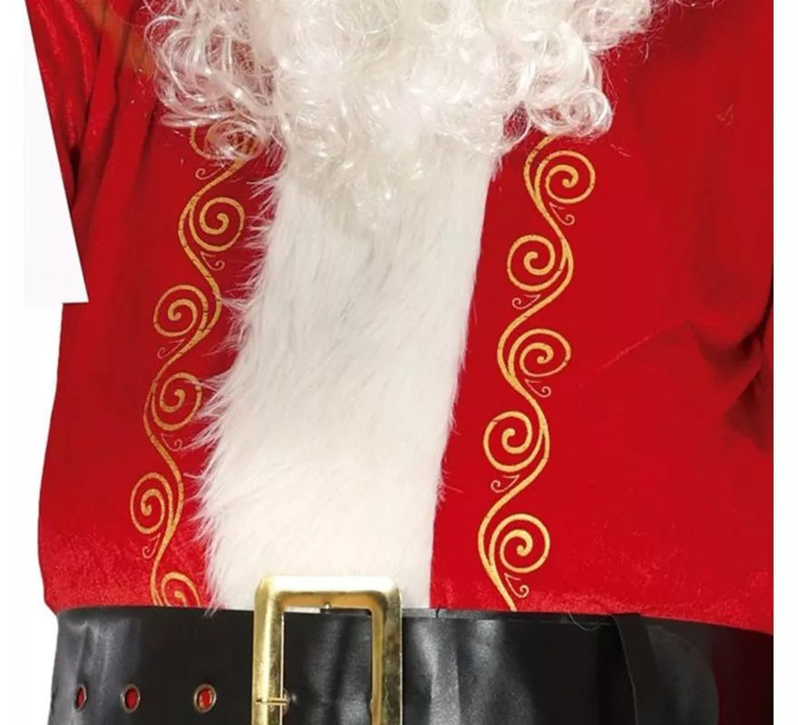Disfraz de Papá Noel rojo tradicional con gorro para hombre
