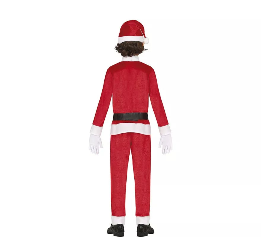 Disfraz de Papá Noel rojo y blanco con gorro para niño