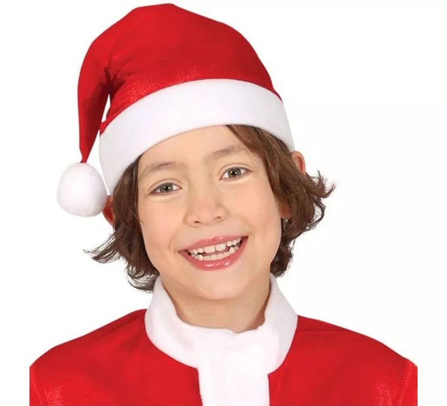 Disfraz de Papá Noel rojo y blanco con gorro para niño