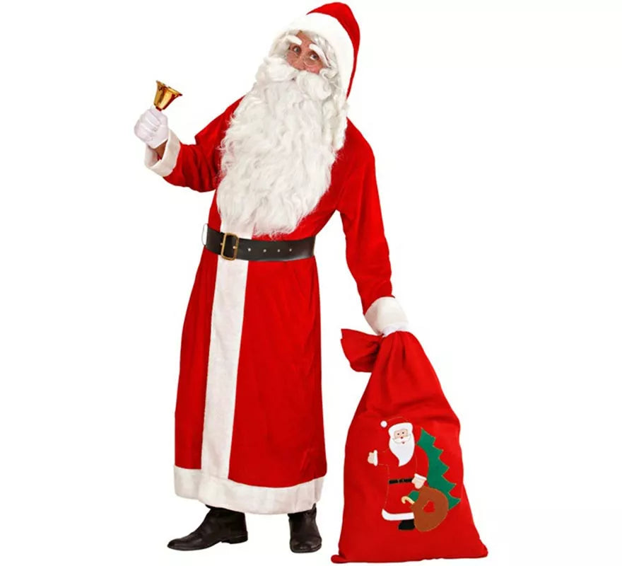 Disfraz de Papá Noel Súper Lujo de Terciopelo para hombre
