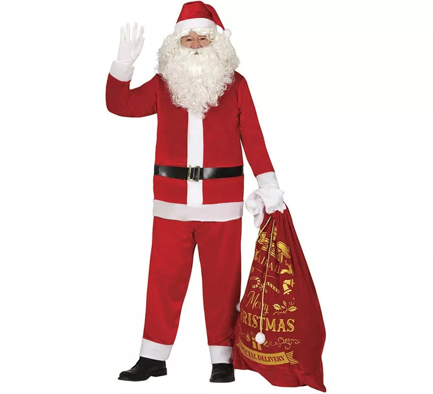 Disfraz de Papá Noel tradicional rojo para hombre