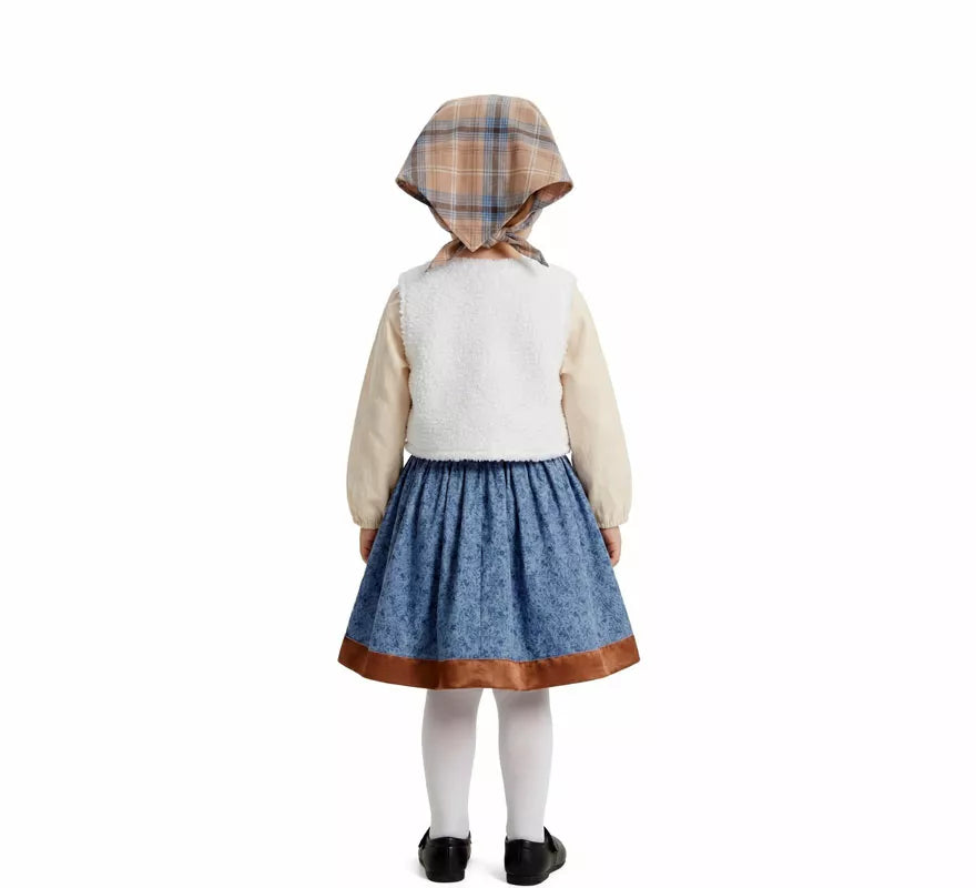 Translation missing: en.Disfraz de Pastorcita con Pañuelo a cuadros para niña