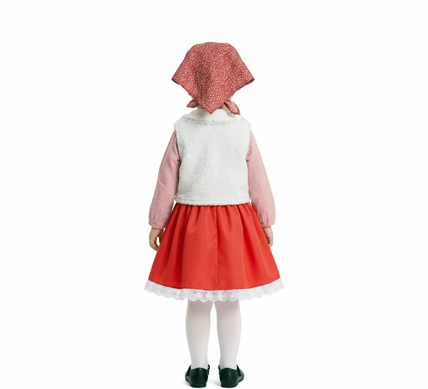 Translation missing: en.Disfraz de Pastorcita con Pañuelo rojo para niña