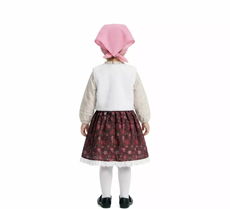 Translation missing: en.Disfraz de Pastorcita con Pañuelo rosa para niña