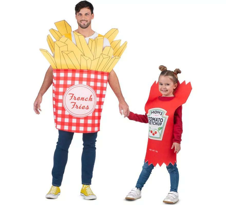Translation missing: en.Disfraz de Patatas Fritas y Ketchup para adulto y niños