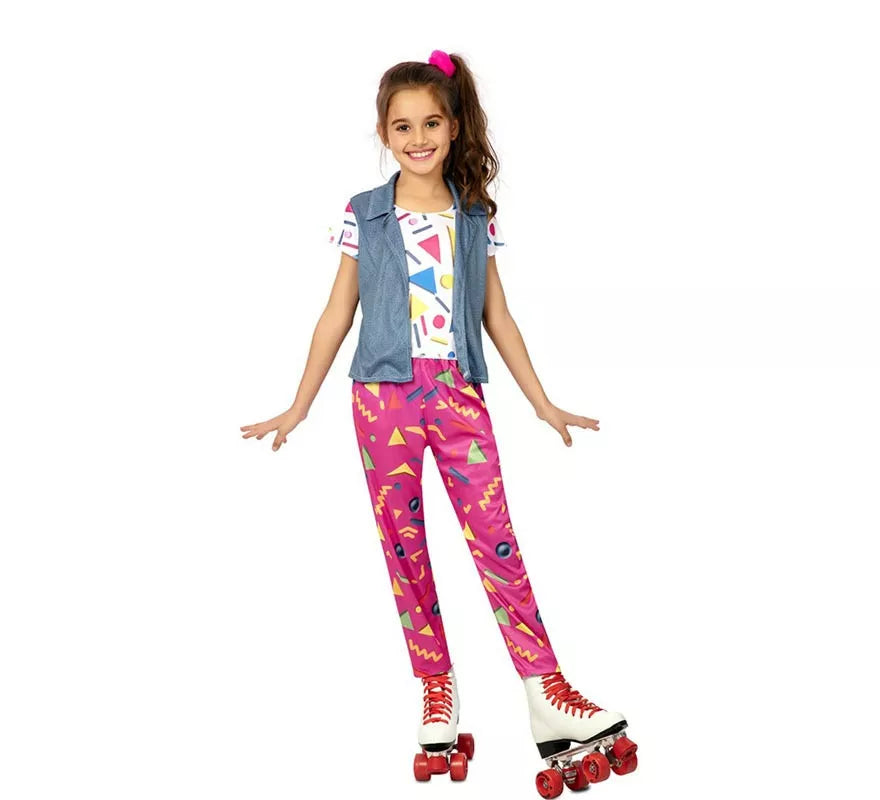 Translation missing: en.Disfraz de Patinadora de los años 90 con chaleco para niña