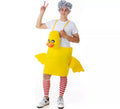 Disfraz de Patito amarillo con tirantes para adulto