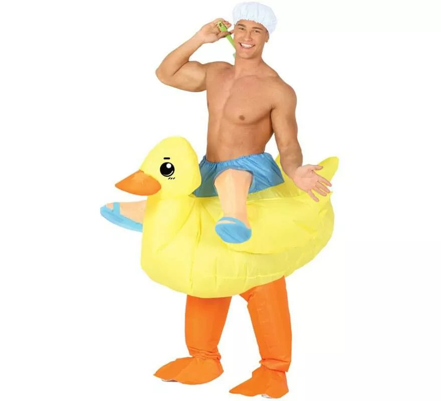 Disfraz de Patito Hinchable con Bañista para hombre