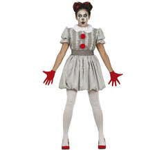Demonic White Clown Costume for women