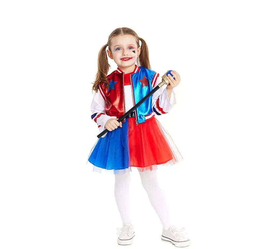 Translation missing: de.Disfraz de Payasa conflictiva con chaleco y tutú para bebé y niña
