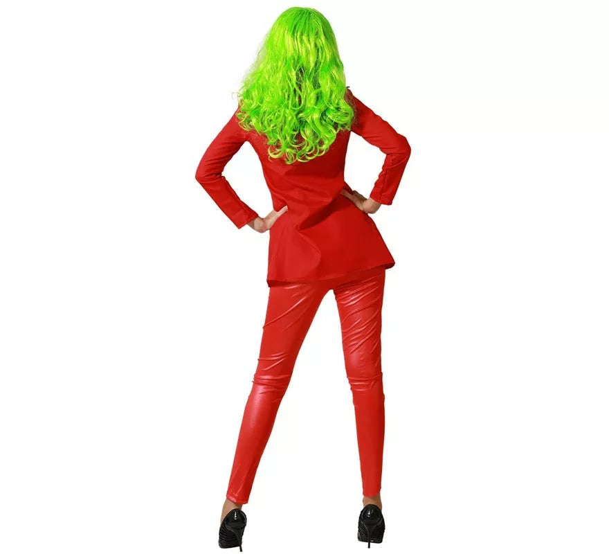 Disfraz de Payasa Conflictiva Rojo para mujer