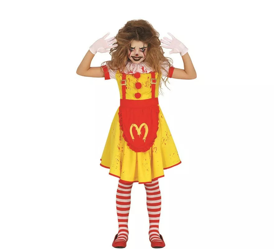Disfraz de Payasa de Hamburguesa Asesina para niña