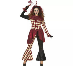 Plaid Horror Clown Costume for Women