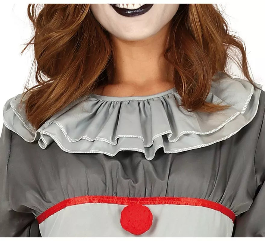 Translation missing: en.Disfraz de Payasa del Miedo Gris para mujer
