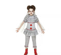 Disfraz de Payasa del Miedo Gris para niña