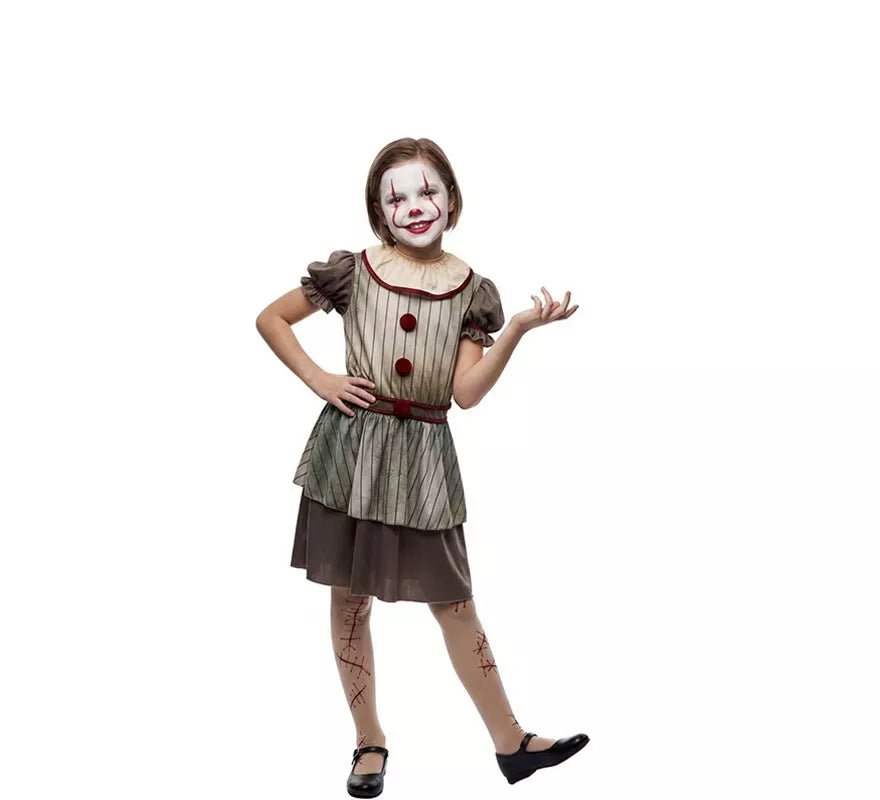 Disfraz de Payasa del Terror para niña