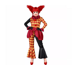 Women's Checkered Macabre Clown Costume