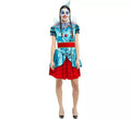 Disfraz de Payasa Maniaca azul y rojo para mujer