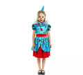 Disfraz de Payasa Maniaca azul y rojo para niña y adolescente