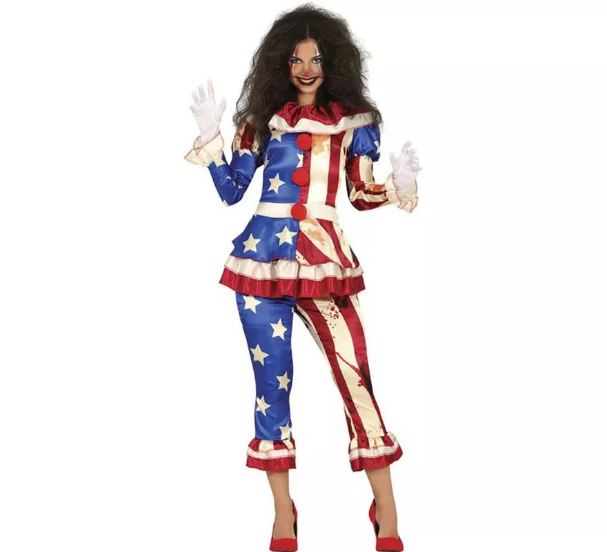 Translation missing: en.Disfraz de Payasa Patriota Sangrienta para mujer