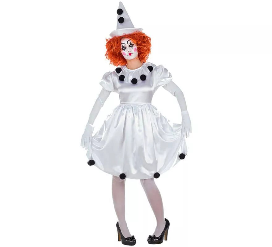 Disfraz de Payasita Pierrot para mujer