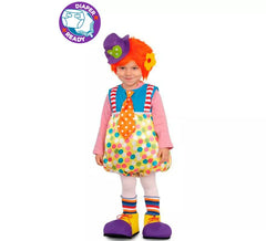 Clown costume with suspenders for baby