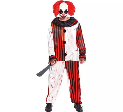 Disfraz de Payaso a Rayas con Sangre para hombre