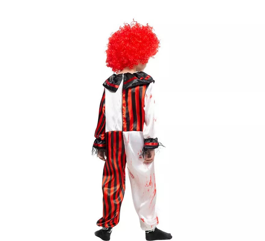 Disfraz de Payaso a Rayas con Sangre para niños