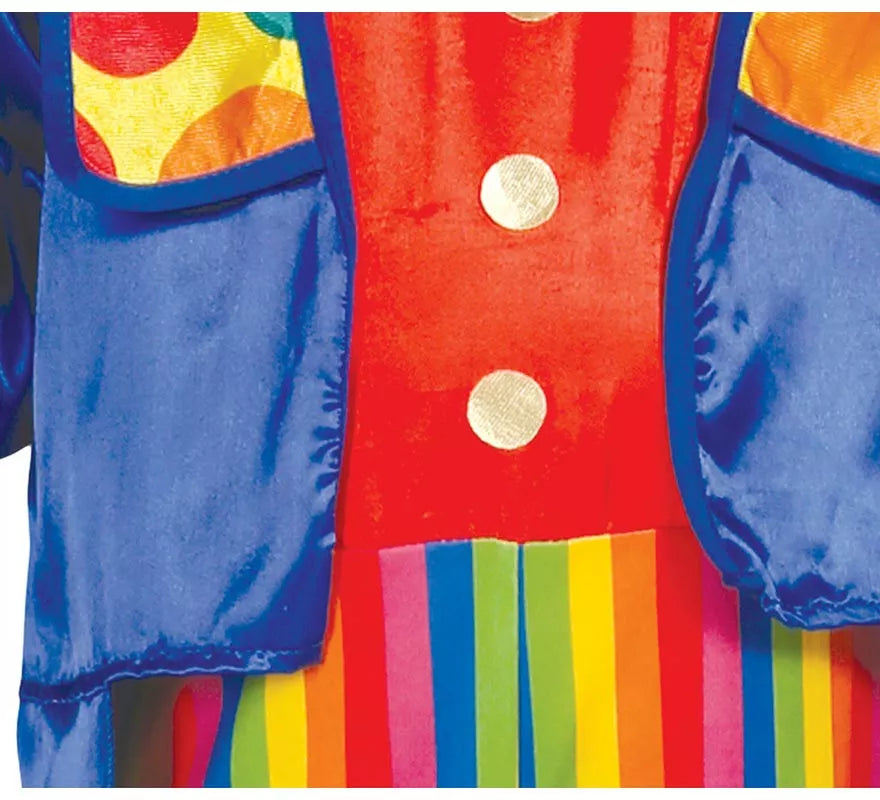 Disfraz de Payaso a rayas multicolores para niño