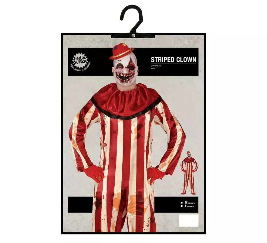 Disfraz de Payaso a Rayas para hombre