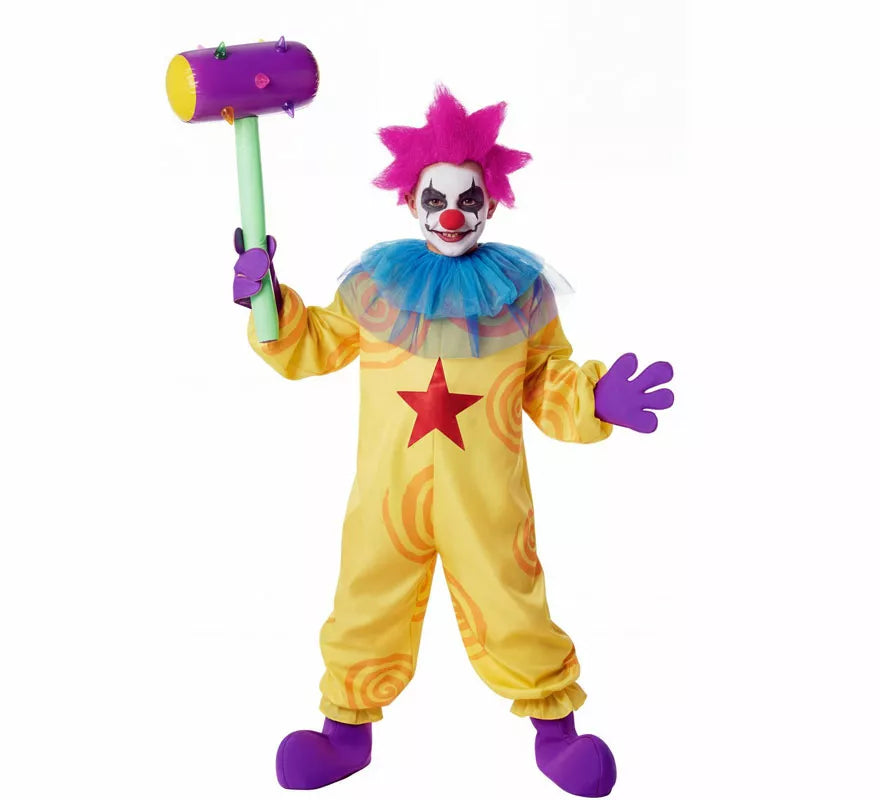 Translation missing: en.Disfraz de Payaso Asesino Aterrador amarillo para niño