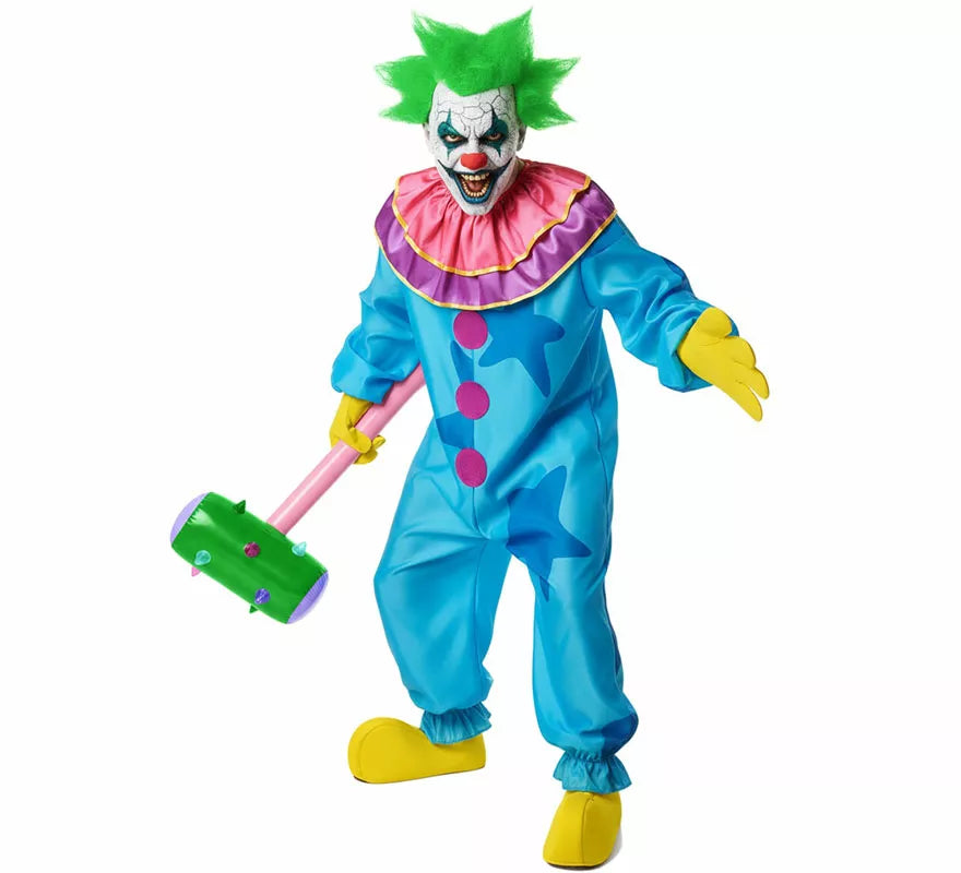 Translation missing: en.Disfraz de Payaso Asesino Aterrador azul para hombre
