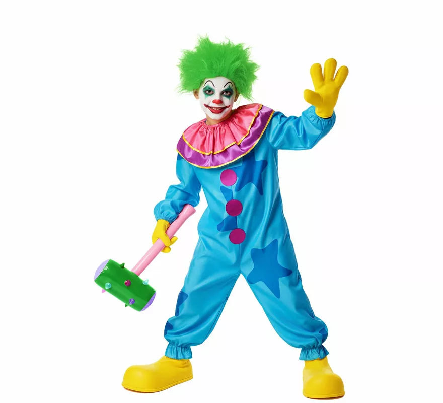 Translation missing: en.Disfraz de Payaso Asesino Aterrador azul para niño