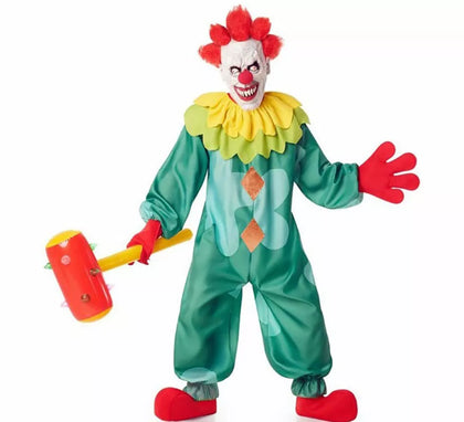 Disfraz de Payaso Asesino Aterrador verde para hombre