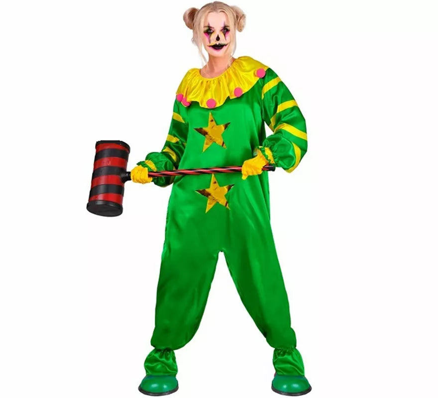Translation missing: en.Disfraz de Payaso Asesino del Espacio Exterior verde para adultos