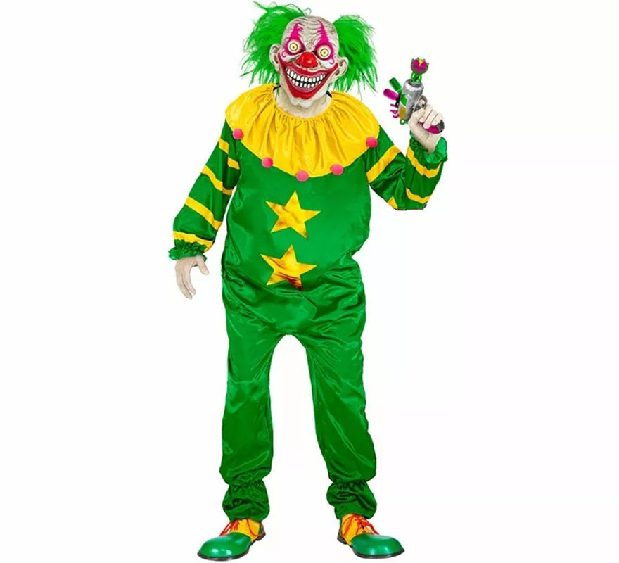 Translation missing: en.Disfraz de Payaso Asesino del Espacio Exterior verde para adultos