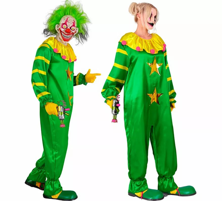 Translation missing: en.Disfraz de Payaso Asesino del Espacio Exterior verde para adultos