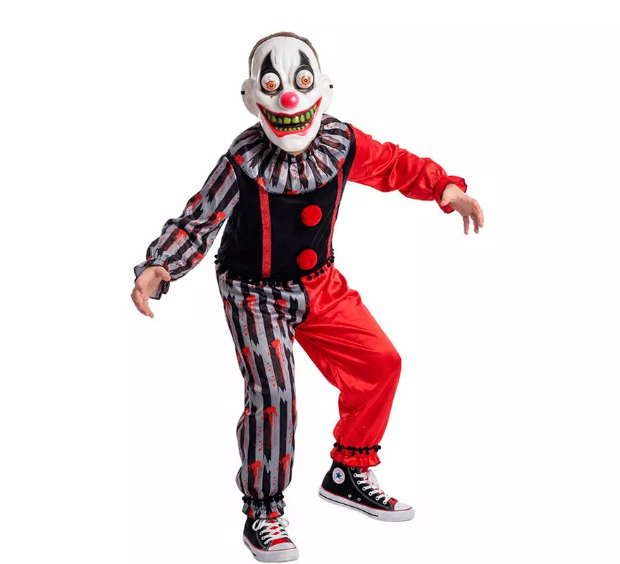 Translation missing: en.Disfraz de Payaso Asesino Loco con Máscara para niño