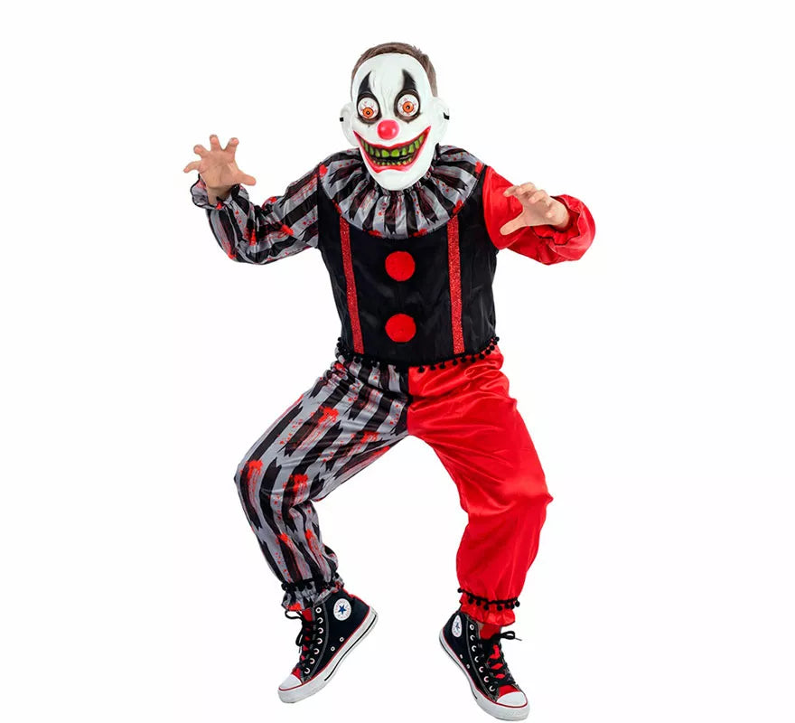Translation missing: en.Disfraz de Payaso Asesino Loco con Máscara para niño