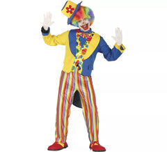 Blue and Yellow Clown Costume for Men