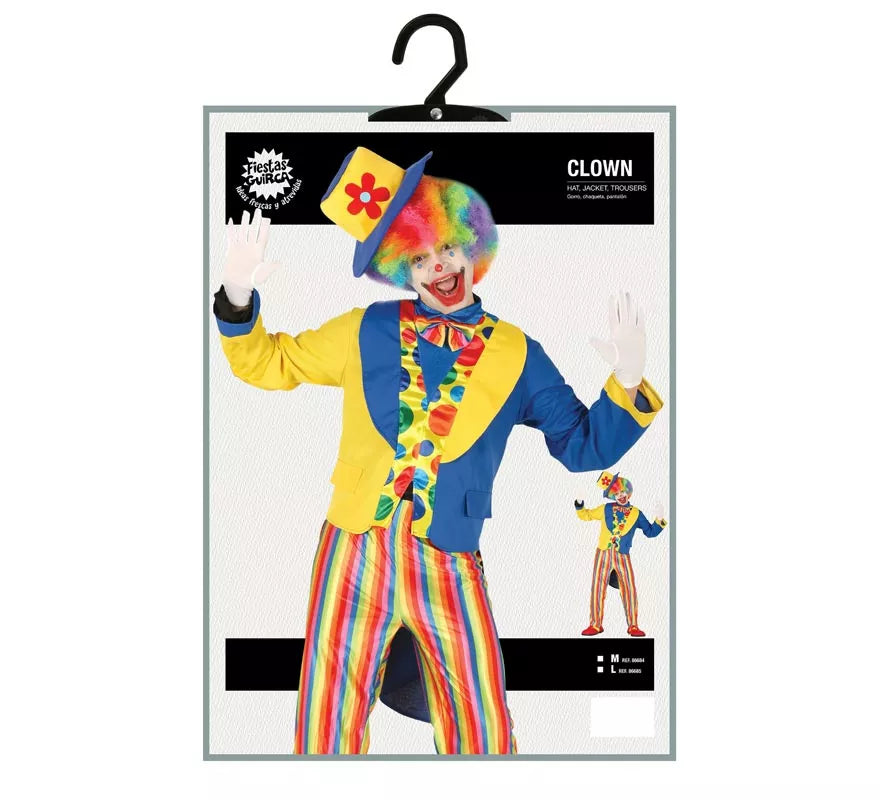 Translation missing: en.Disfraz de Payaso Azul y Amarillo para hombre
