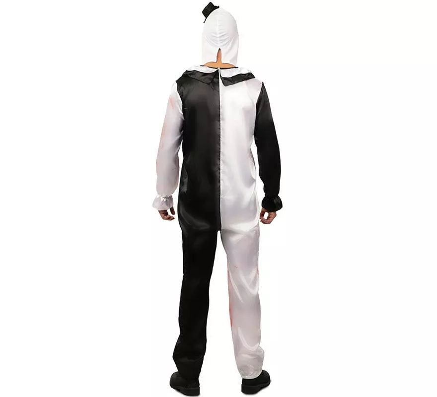 Disfraz de Payaso blanco y negro con sangre falsa para hombre