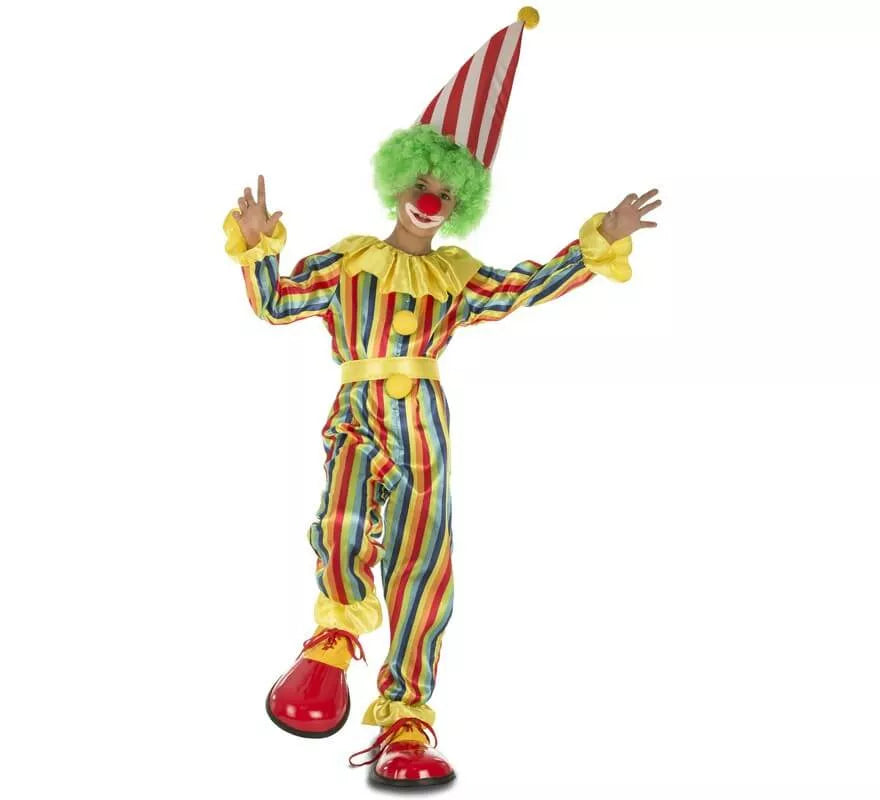 Disfraz de Payaso De Rayas para niño